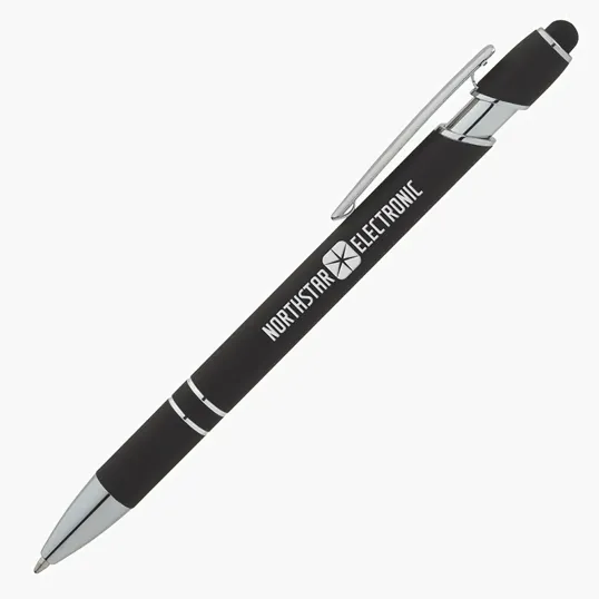 Denton Soft-Touch Aluminum Ballpoint Pen with Stylus — view 2