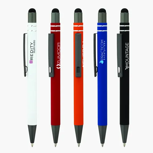 Valumark Silvana Soft-Touch Ballpoint Pen with Stylus — view 2