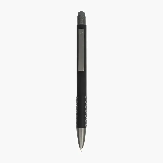 Carnaby Plunge-Action Aluminum Ballpoint Pen with Stylus — view 2