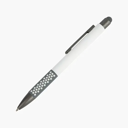 Carnaby Plunge-Action Aluminum Ballpoint Pen with Stylus — view 8