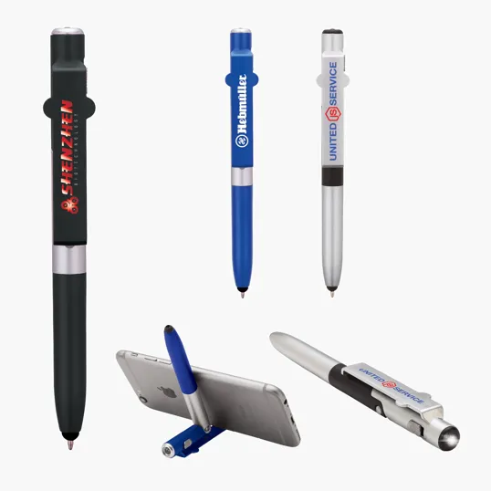 Madison 4-in-1 Ballpoint Pen with LED, Phone Stand, and Stylus
