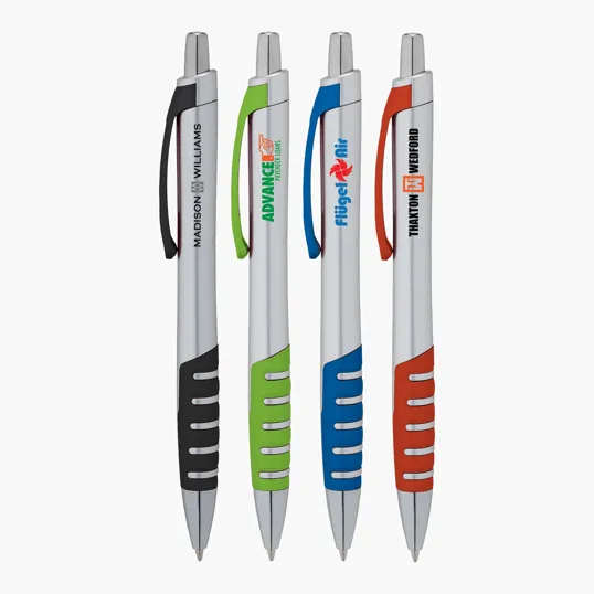 Apex Silver Plunge-Action Ballpoint Pen