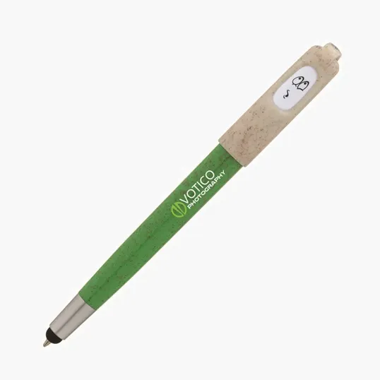 Charlie Plunge-Action Ballpoint Pen with Stylus and Mood Face — view 2