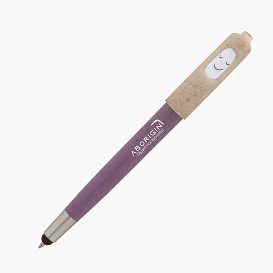 Charlie Plunge-Action Ballpoint Pen with Stylus and Mood Face — view 20