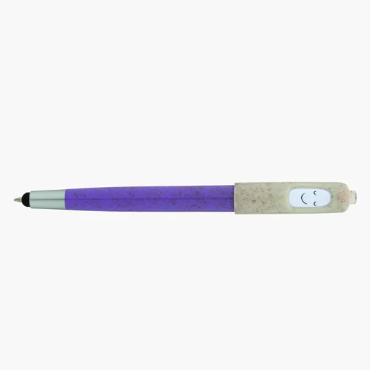 Charlie Plunge-Action Ballpoint Pen with Stylus and Mood Face — view 25