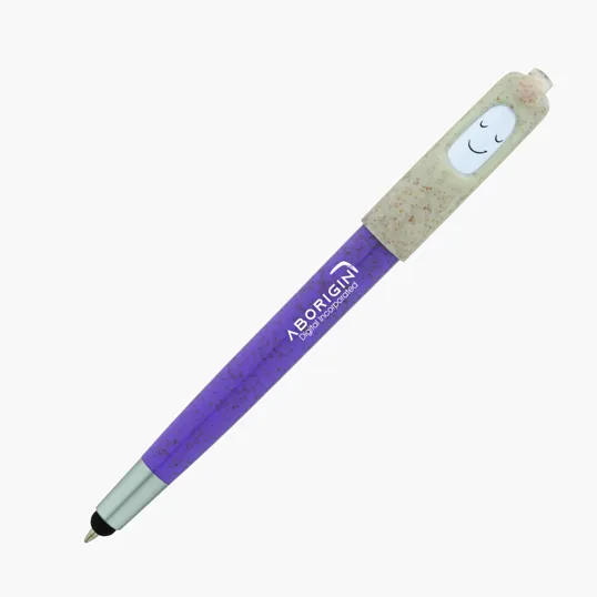 Charlie Plunge-Action Ballpoint Pen with Stylus and Mood Face — view 29