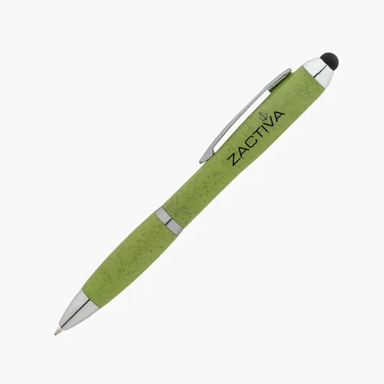 Basics Plastik Olivia Twist-Action Ballpoint Pen with Stylus — view 4