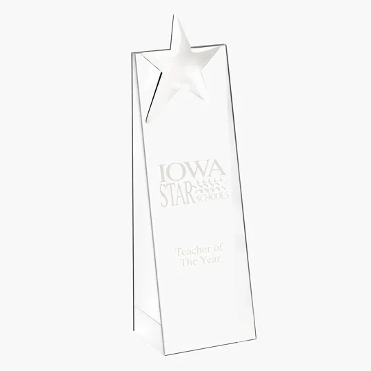 Estrela Silver Star Tower Crystal Award — view 2