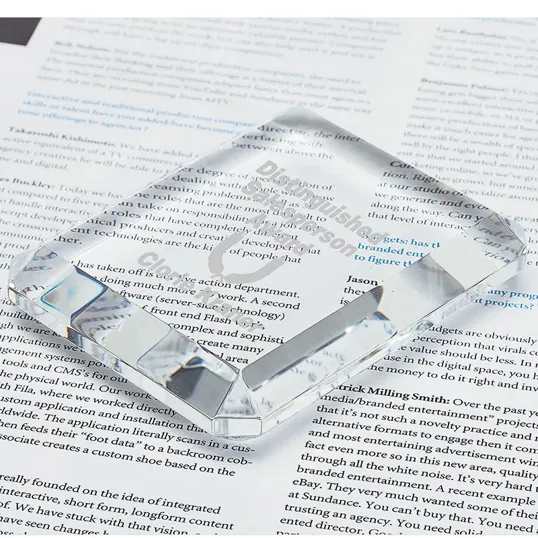 Prato Rectangle Crystal Paperweight — view 6