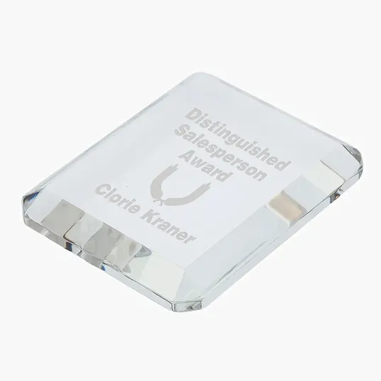 Prato Rectangle Crystal Paperweight