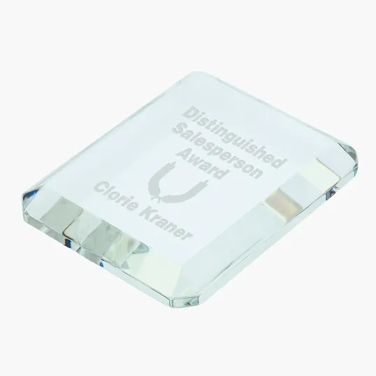Prato Rectangle Crystal Paperweight — view 2