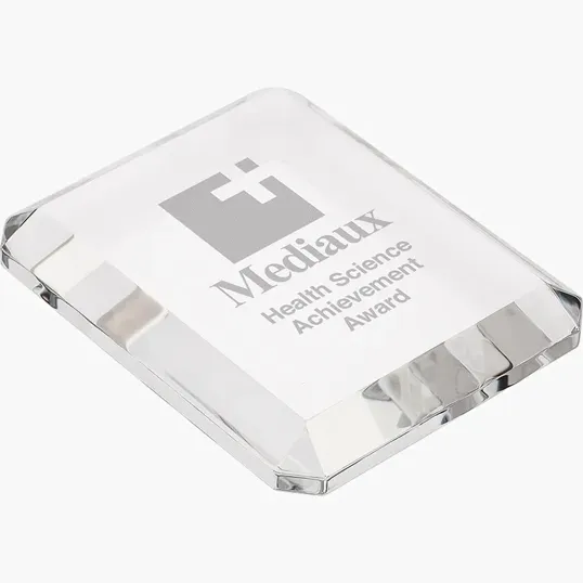 Prato Rectangle Crystal Paperweight — view 3