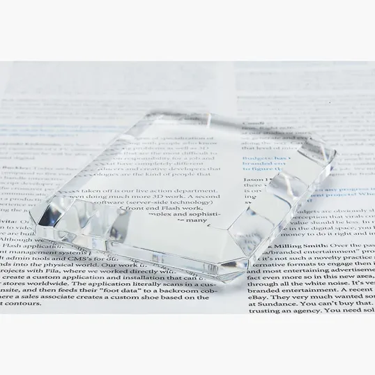 Prato Rectangle Crystal Paperweight — view 7
