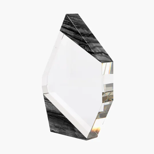 Aquila Crystal Polygon Award with Marble Trim — view 2
