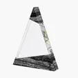 Vega Triangle Crystal Award with Marble Trim — view 2
