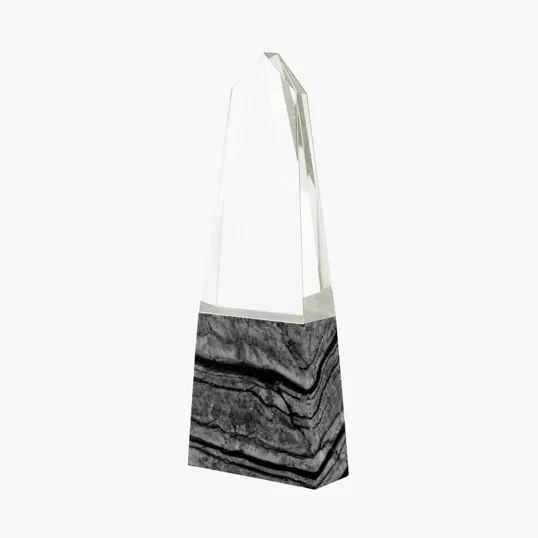 Deneb Crystal Obelisk with Marble Base — view 2