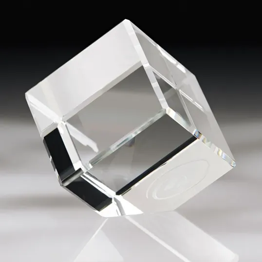 Small Crystal Corner Block Award — view 2
