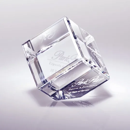 Small Crystal Corner Block Award — view 6