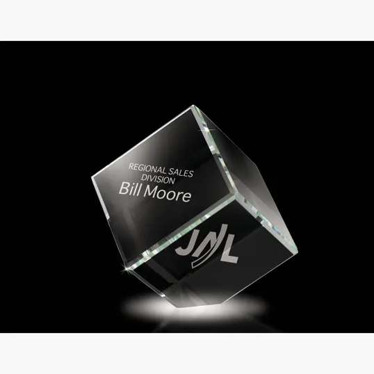 Small Crystal Corner Block Award — view 7