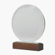 Redondo Crystal Award with Wood Base — view 2