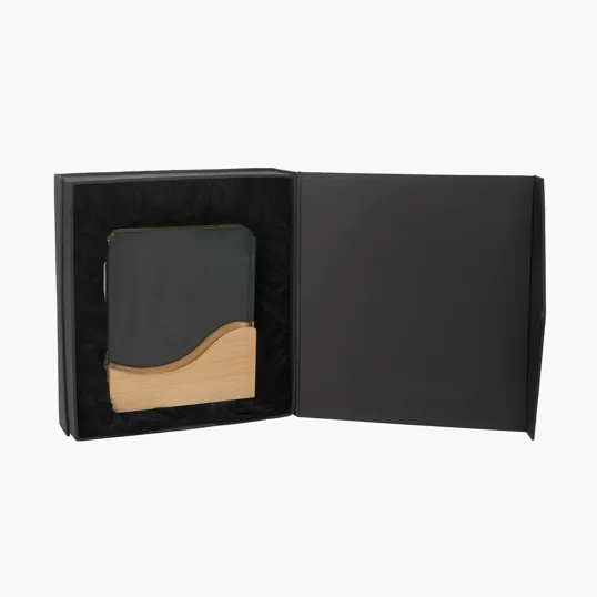 Ola Crystal Award with Wood Base — view 3