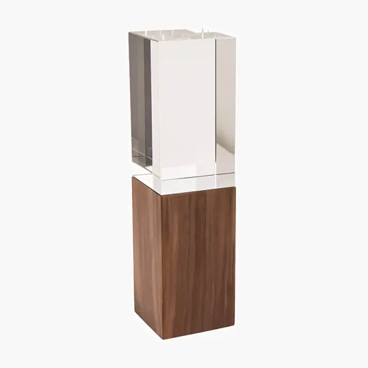 Cressida Crystal Tower with Wood Base — view 2