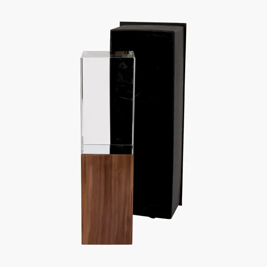 Cressida Crystal Tower with Wood Base — view 4