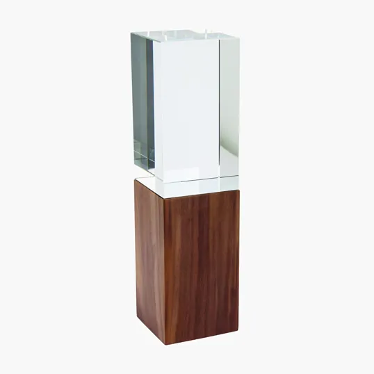 Cressida Crystal Tower with Wood Base — view 5