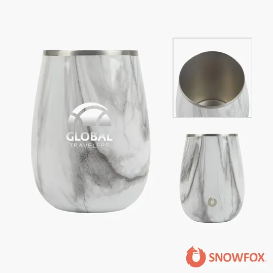 Snowfox® 13.5 oz. Vacuum Insulated Marble Finish Pinot Noir Wine Glass