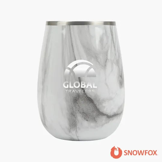Snowfox® 13.5 oz. Vacuum Insulated Marble Finish Pinot Noir Wine Glass — view 3