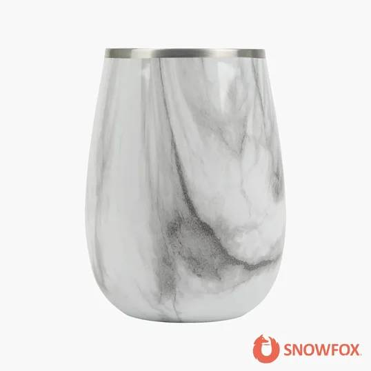 Snowfox® 13.5 oz. Vacuum Insulated Marble Finish Pinot Noir Wine Glass — view 7