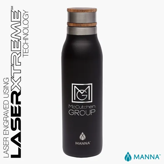 Manna™ 18 oz. Ascend Stainless Steel Water Bottle with Acacia Lid