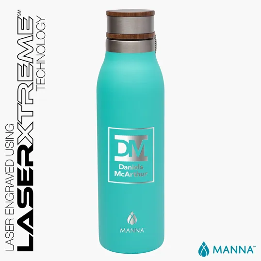 Manna™ 18 oz. Ascend Stainless Steel Water Bottle with Acacia Lid — view 5