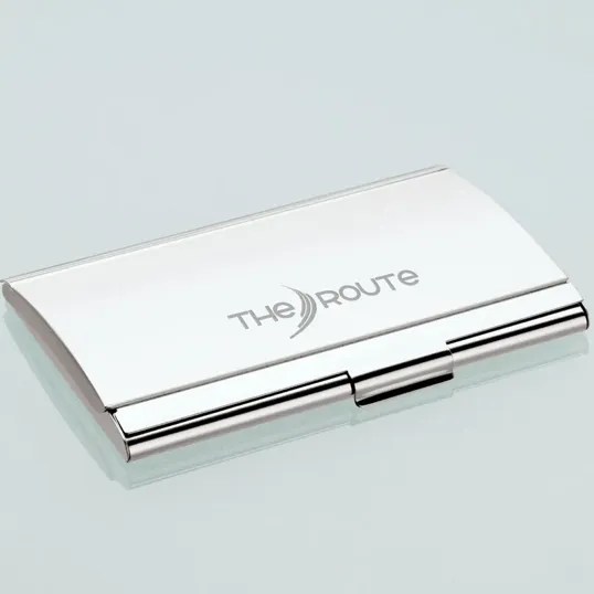 Skeda I Business Card Case, Two-Tone Silver — view 2