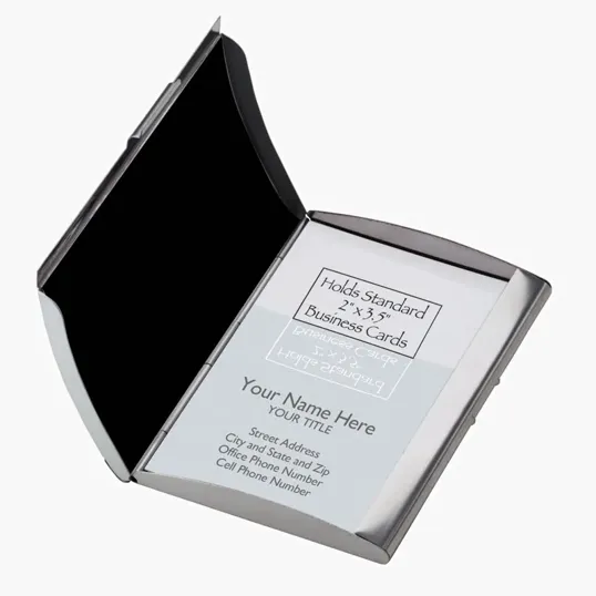 Skeda I Business Card Case, Two-Tone Silver — view 3