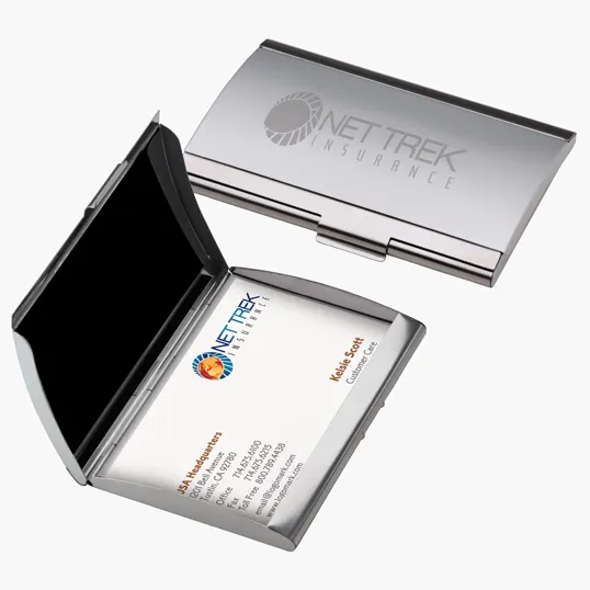 Skeda I Business Card Case, Two-Tone Silver — view 4