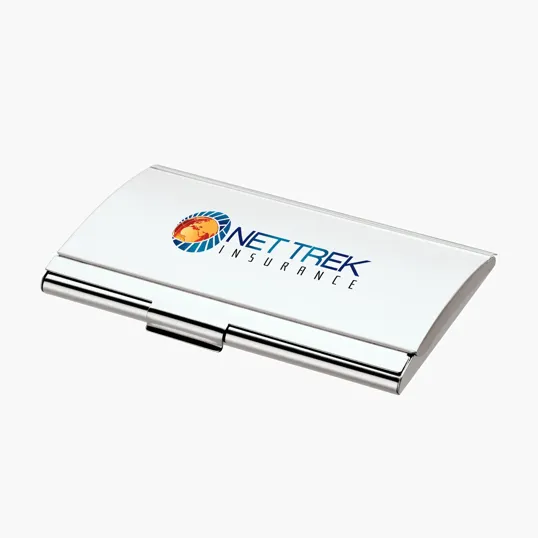 Skeda I Business Card Case, Two-Tone Silver — view 5
