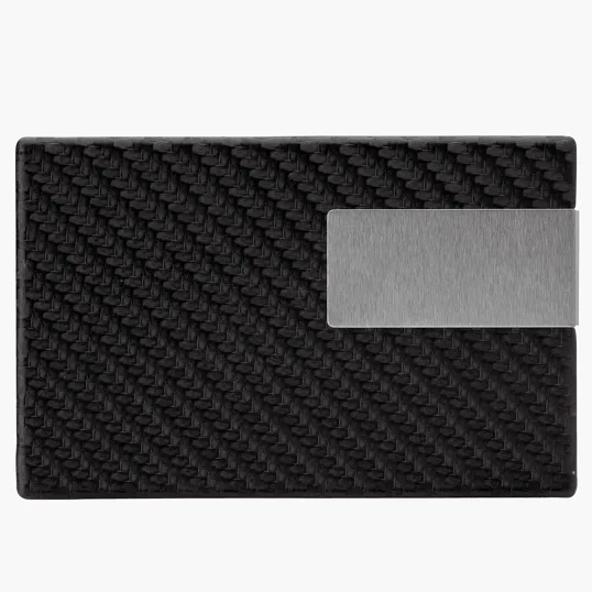 Pesaro Business Card Case with Carbon Fiber Pattern — view 3