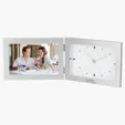 Antimo Brushed Aluminum Clock & Photo Frame