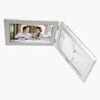 Antimo Brushed Aluminum Clock & Photo Frame — view 2