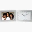 Antimo Brushed Aluminum Clock & Photo Frame — view 3