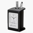 Valumark Alba Leatherette Desk Clock & Pen Cup — view 2