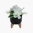 Saratoga Ceramic Flower Pot with Bamboo Stand — view 5