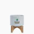 Saratoga Ceramic Flower Pot with Bamboo Stand — view 7