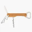 Malbec Multi-Function Bamboo Bar Tool with Bottle Openers and Corkscrew — view 3