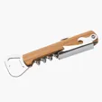 Malbec Multi-Function Bamboo Bar Tool with Bottle Openers and Corkscrew — view 4