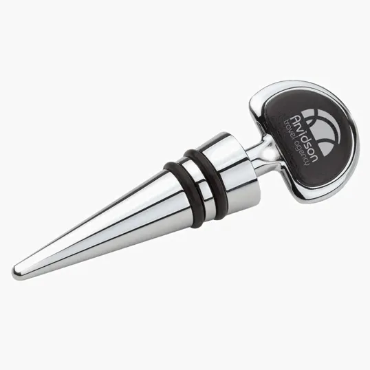 Basilia Bottle Stopper with Leatherette Inlay
