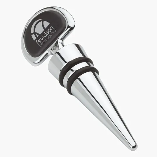 Basilia Bottle Stopper with Leatherette Inlay — view 2