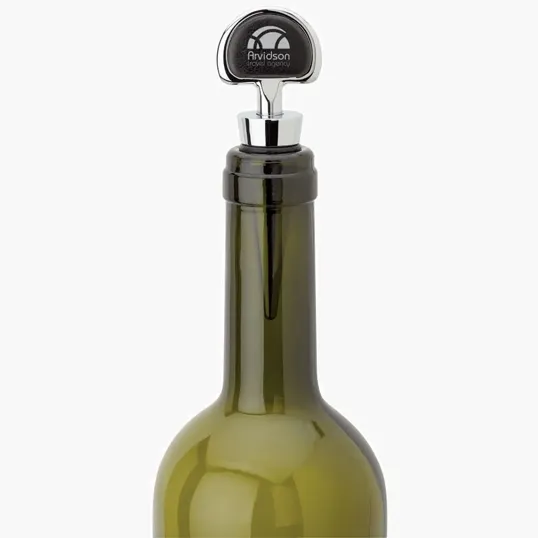 Basilia Bottle Stopper with Leatherette Inlay — view 3