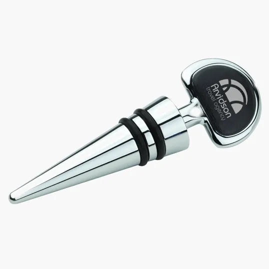 Basilia Bottle Stopper with Leatherette Inlay — view 4